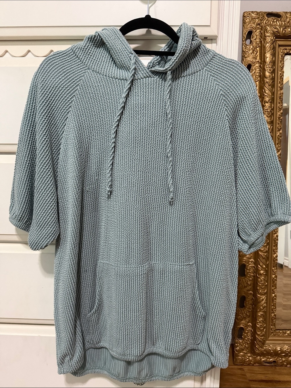 HEIMISH USA Light Sage Knit Short-Sleeve Hoodie